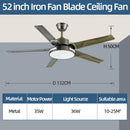 Axyaa Modern Ceiling Chandelier Fan Light 6-Speed Reversible Quiet DC Motor - Bedroom Balcony Restaurant