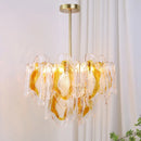 Axyaa Vintage Amber Glass Chandelier - Mid-Century American Style Lighting