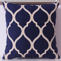 Axyaa Navy Blue Floral Embroidered Cushion Cover 45x45cm