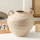 Large Farmhouse Vase with Handles by Axyaa - Handmade Rustic Decor for Home Entry