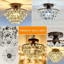 Axyaa Modern Black K9 Crystal Ceiling Light - LED Bulbs included