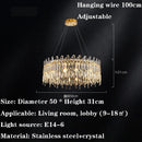 Axyaa Round Crystal LED Chandelier for Modern Living Room & Kitchen