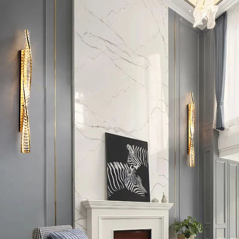Axyaa Water Wave Crystal Wall Lamp for Luxurious Indoor Decor
