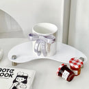 Axyaa 3D Ins Ceramic Coffee Mug Cup, 12oz Bow Shape Handle, Elegant Electroplated Mug