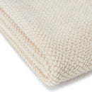 Axyaa Cream White Knit Throw Blanket with Tassels