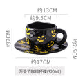 Axyaa Pumpkin Ceramic Coffee Cup, Halloween Decorative Mug, 350ml