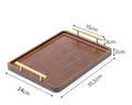 Axyaa Bamboo Tea Tray Retro Nanzhu Rectangular Serving Plate Dish Home Accessories