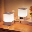Axyaa Night Lamp Clock LED Remote Control USB Rechargeable 3 Colors Bedside Lamp