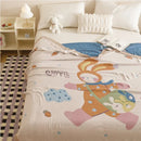 Axyaa Kids Bamboo Blanket: Cartoon Bedding Cover 150*200cm, Cooling Three Layers