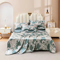 Axyaa Silky Jacquard Summer Quilt Set - Smooth & Machine Washable