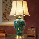 Axyaa Ceramic Floor Lamp with Fabric Lampshade for Bedroom Living Room Lighting