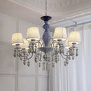 Axyaa Ceramic Chandelier with Cloth Shade - Creative Art Decorative Lighting