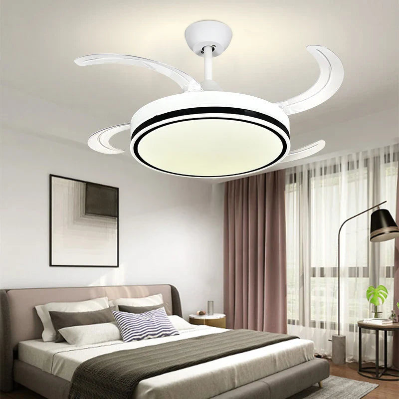 Axyaa LED Fan Lamp: Modern Invisible Chandelier for Living Room, Bedroom & Dining Room