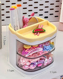 Axyaa Kids Hair Accessories Storage Box: Cute Transparent Organizer for Dressing Table