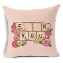 Axyaa Letter Print Pillow Case 45x45 cm Linen Cushion Cover for Home Decor