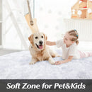 Axyaa Kids Bedroom Plush Rug: Circular White Fluffy Carpet for Nursery & Play Mat