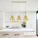 Axyaa Spring Metal Cage Pendant Lamp - Vintage Plating, 3-Lights Creative Hanging Lamps
