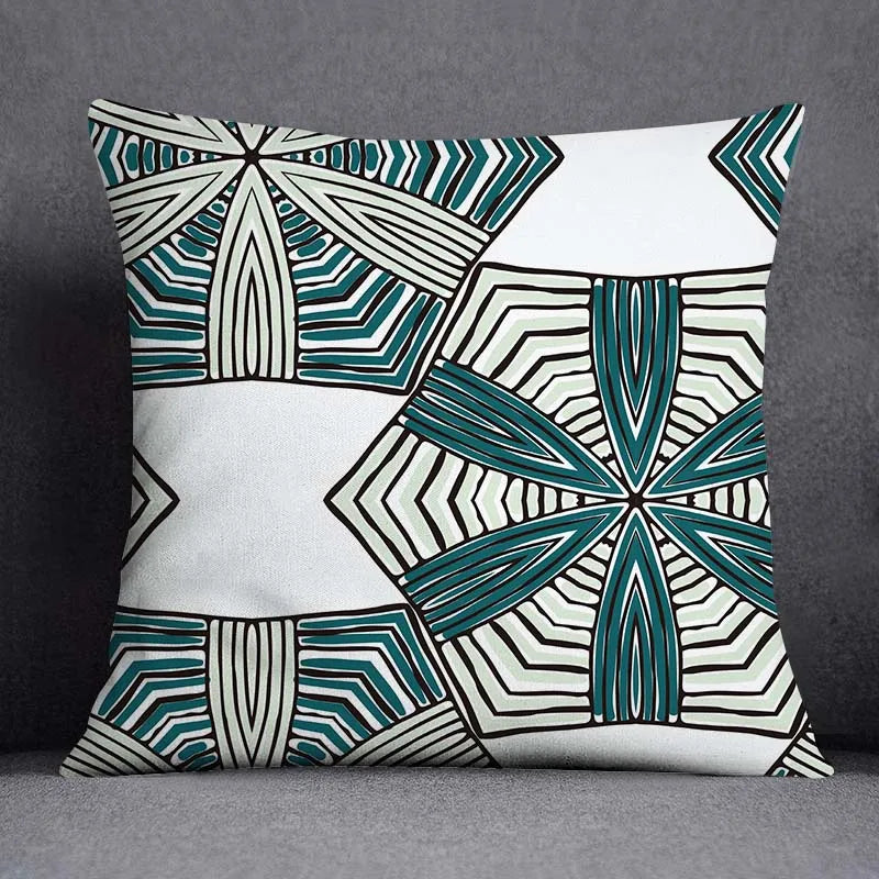 Axyaa Dark Green Floral Animal Pattern Pillowcase - 45cm