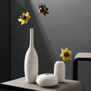 Axyaa Handmade Zen Ceramic Art Vase, Black and White Decoration