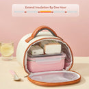 Axyaa Stainless Steel Divided Lunch Box Spoon Bento Container, Leak-proof & Heatable.