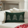 Embroidered Christmas Tree Decorative Pillowcase by Axyaa
