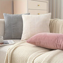 Axyaa French Stripe Soft Plush Flannel Pillow Cover - Modern Home Decor