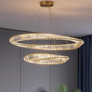 Axyaa Gold Crystal Pendant Lights Dimmable Luxury LED Irregular Ring