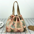 Axyaa Canvas Bento Box Handbag for On-the-Go Meals and Snacks