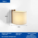 Axyaa Wood Wall Lamp: Japanese Wabi Sabi Retro LED Fabric Shade Light