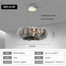 Axyaa Modern Donut Pendant Light: Stylish White Feather Lamp for Romantic Master Bedrooms