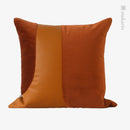 Axyaa Orange Leather Flannel Stitching Cushions Pillow Square Pillow