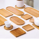 Axyaa Bamboo Coaster Set for Home Decor and Kitchen, Multi-use Wood Tray Plate