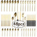 Axyaa Stainless Steel Tableware Set, 48pcs, Dishwasher Safe, Steak Knife, Classic Design