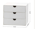 Axyaa 3-Tier Stackable Plastic Storage Drawer Rack White Multi-Purpose Organizer