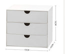 Axyaa 3-Tier Stackable Plastic Storage Drawer Rack White Multi-Purpose Organizer