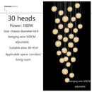 Axyaa Glass Ball LED Ceiling Chandelier for Modern Luxury Home Decor
