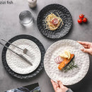 Axyaa Stone Pattern Ceramic Plate Set for Molecular Cuisine and Restaurant Tableware
