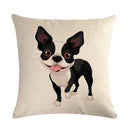 Axyaa Cute Pet Dog Pattern Linen Pillowcase for Home and Office Decor 45*45cm