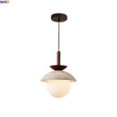 Axyaa Wabi Sabi Yellow Travertine Glass Pendant Light with Wood Handle