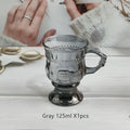 Axyaa Vintage Heart Embossed High-Legged Latte Glass Cup
