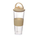 Axyaa Double-Layer Plastic Cup with Straw | Large Capacity | Leak-Proof | Student Friendly