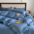 Axyaa Butterfly Embroidery 120-Count Cotton 4-Piece Naked Sleeping Set