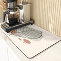 Axyaa Diatomite Kitchen Mat: Flowers Pattern Table Decor & Cup Holder