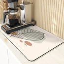 Axyaa Diatomite Kitchen Mat: Flowers Pattern Table Decor & Cup Holder