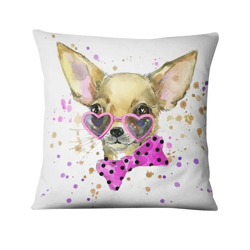 Axyaa French Bulldog Gift Cushion: Decorative Sofa Throw Pillow with American Cartoon Pet Print