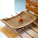 Axyaa Handwoven Rattan Ellipse Serving Basket Plate - Food Storage & Display