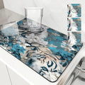 Axyaa Tiger Plant Flowers Drying Mat: Non-Slip Absorbent Tableware Mat