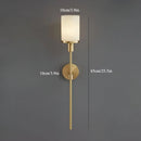 Axyaa Alabaster Marble LED Wall Lamp, All Copper Fixture for Living Room, Bedroom & Study