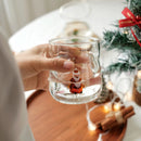 Axyaa 3D Christmas Theme Glass Mug 450ml - Ideal Gift for Girls, Kids, and Lovers