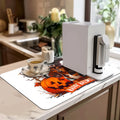 Axyaa Halloween Pumpkin Dog Branch Bat Drying Mat Non-Slip Absorbent Placemat